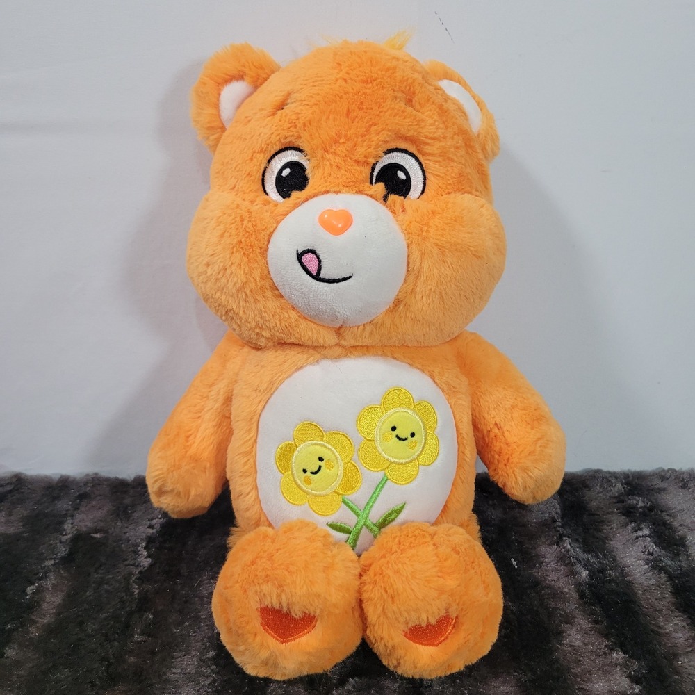 Care Bears Friend Bear Orange Sunflower Plush Stuffed Animal Basic Fun 2021 14in